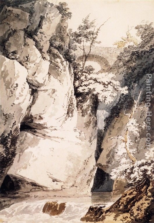 Thomas Girtin On the Banks of Lake Como (after J.R.Cozens)